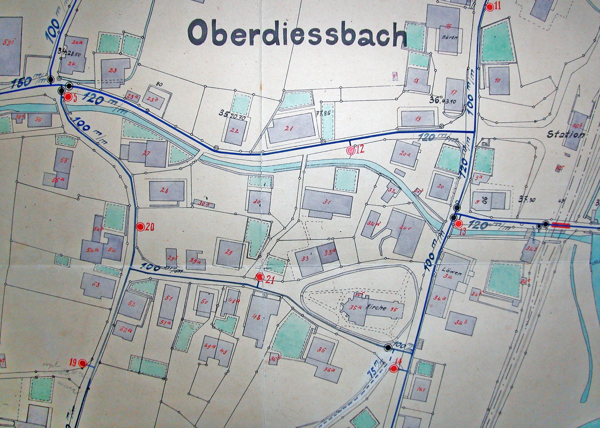 Plan Dorfnetz 1902 (Ausschnitt)